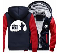 MODRYER Sudadera con Capucha De Polar para Hombre De The Walking Dead Chaqueta De Invierno Sudadera Térmica A Prueba De Viento Ropa De Abrigo Gruesa Y Cálida para Exteriores,Red-XL