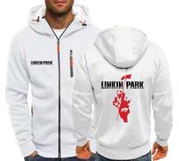 MODRYER Sudadera con Capucha para Hombre De Linkin Park Sudadera Ajustada Chaquetas Casuales con Capucha Chaqueta Deportiva Ligera para Correr Sudaderas con Capucha De Manga Larga,White-L