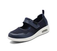 MODRYER Zapatos Ortopédicos para Mujer Juanetes Ancho Extra Pies Hinchados Diabéticos Memory Foam Ajustables Caminar Ancianos Artritis Edema Fácil De Poner,Blue-40.5 EU