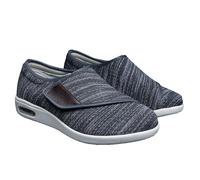 MODRYER Zapatos para diabéticos para Hombres y Mujeres, Ancho Extra Ajustables, sin Cordones para Caminar, para pies hinchados, neuropatía, fáciles de Poner y Quitar, Gray-43 EU