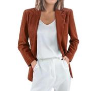 MODSGUE Americana para mujer con frente abierta, monocolor, cómoda, básica, chaqueta de pana con botones, solapa, traje de trabajo, abrigo, invierno, chaqueta de invierno, ropa exterior de otoño