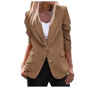 MODSGUE Blazer Mujer Deportivo Vintage Trajes Female Cardigan Negocio Oficina Chaqueta Delgado Ropa Exterior Suave Abrigo Elástico Gabardina para Diario, marrón, M