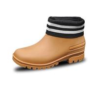 MODSGUE Botas de goma impermeables para mujer, botines de media altura, resistentes al agua, antideslizantes, botas de lluvia para senderismo, planas, botas de goma de seguridad, cómodas, elegantes y