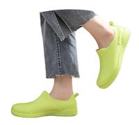 MODSGUE Botas de goma para mujer, planas, cortas, antideslizantes, semialtas, elegantes, impermeables, antideslizantes, adecuadas para días lluviosos, suelo antideslizante, otoño e invierno, verde, 37