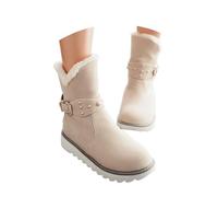 MODSGUE Botas de invierno para mujer, botas de caña corta, botines elegantes de un solo color, botas de mujer para otoño e invierno, monocolor, botas de nieve, botas cálidas, zapatos de plataforma