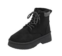 MODSGUE Botas de invierno para mujer, botas de invierno, botas de un solo color, básicas, elegantes, botines para mujer, otoño e invierno, botas de nieve, botas cálidas para tobillo, zapatos de