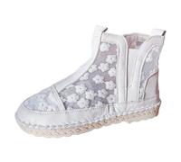 MODSGUE Botas de verano para mujer, elegantes botines huecos, cómodos, transpirables, botas de verano, botas cortas con cremallera, Blanco, 40 EU