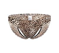 MODSGUE Calzoncillos para hombre con estampado de leopardo, calzoncillos sexy de baja altura para uso diario, ropa interior clásica, regalo para el amigo, ropa interior elástica y transpirable, marrón