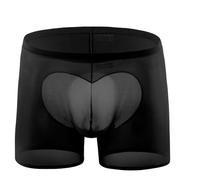 MODSGUE Calzoncillos tipo bóxer de malla para hombre, transparentes, transpirables, ropa erótica, lencería de invierno, calzoncillos de malla sexy, Negro , L