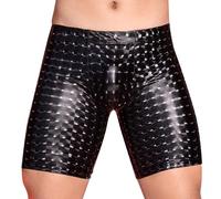 MODSGUE Calzoncillos tipo bóxer para hombre, de piel sintética, para fiestas, clubes, ajustados, para hombre, de látex, aspecto mojado, aspecto lacado, hipster, ropa interior, boxeador, látex