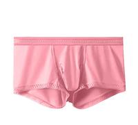 MODSGUE Calzoncillos tipo bóxer para hombre, ropa interior con bolsillos ocultos secretos para viajes, festivales de ravales, color sólido, almacenamiento seguro, prueba de carteristas, Rosa., L