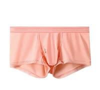 MODSGUE Calzoncillos tipo bóxer para hombre, ropa interior con bolsillos ocultos secretos para viajes, festivales de ravales, color sólido, almacenamiento seguro, prueba de carteristas, naranja, L