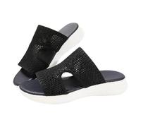 MODSGUE Chanclas ortopédicas elásticas para mujer, antideslizantes, para verano, lavables, sandalias deportivas de playa, sandalias de punto deportivas súper cómodas, sandalias de punto de malla