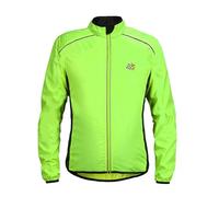 MODSGUE Chaqueta de ciclismo para hombre, a prueba de viento, chaqueta de ciclismo con cremallera off, chaqueta Softshell básica, cómoda, cortavientos para ciclismo, chaqueta de entretiempo, verde, XL