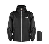 MODSGUE Chaqueta de ciclismo para hombre, impermeable, transpirable, con capucha, para correr, para invierno, otoño, básica, para senderismo, Negro , 4XL