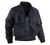 MODSGUE Chaqueta táctica versátil para hombre Casual al aire libre impermeable cálido abrigos militares monocolor cómodo chaqueta de entretiempo invierno chaqueta básica de snowboard, azul, 6XL