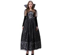 MODSGUE Disfraces de Halloween para mujer, murciélago negro, ángel caído, demonio, vampiro, bruja, vestido de bruja, adulto, accesorios de cosplay, cómodo vestido de fiesta de invierno, mangas largas