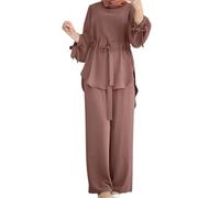 MODSGUE Ropa de Oración Para Mujeres Con Rosario Bolsillo Hijab, Islam Conjunto de Ropa de Mujer, Abaya Pañuelo,Vestido Top de Manga Larga Vestidos Musulmanes, Khimar Musulmán Juegos De Dos Piezas