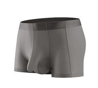 MODSGUE Ropa erótica para hombre Lencería Sissy Boxer Calzoncillos con bolsa Bulge Transparente Suave Elástico Ropa Interior Transparente Transpirable Boxer Shorts Gay Sexy, gris oscuro, 3XL