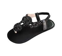 MODSGUE Sandalias brillantes para mujer, zapatos básicos de verano, elegantes, planos, brillantes, zapatos de verano para niñas, cómodos, suelas suaves, sandalias para mujer, zapatos de playa para