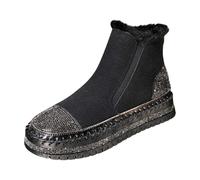 MODSGUE Sneakers High Top Damen Pailletten flache Low Strass Sneaker Glitzer Loafers Turnschuhe Outdoor Freizeitschuhe Laufschuhe Schuhe Slip On Walking schuhe Slipper, Negro , 43 EU