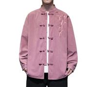 MODSGUE Tang Suit Chino Kung Fu Chaqueta Ropa para Hombres Tradicional Manga Larga Abrigo Tops Ropa China Abrigo Hanfu Tai Chi Uniformes Artes Marciales Uniformes, rojo, XL