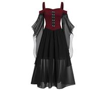 MODSGUE Vestido de baile victoriano para mujer, vestido de encaje de manga larga, baile de graduación, reina María Antonieta, un solo cuerpo, cómodo, básico, disfraz rococó, Halloween, mascarada
