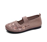 MODSGUE Zapatillas de deporte para mujer para diabéticos, zapatos de verano, ligeros, transpirables, informales, cómodos, para correr, entrenadores ortopédicos, cómodos, para exteriores, café, 37 EU