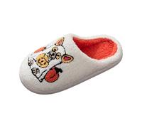 MODSGUE Zapatillas de Navidad para mujer, zapatillas de felpa de reno, cómodas zapatillas de Papá Noel acogedoras y cálidas, regalos divertidos básicos para Navidad