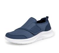 MODSGUE Zapatillas de senderismo para diabéticos, fáciles de cerrar, ajustables, ortopédicas para artritis, monocolor, edema, pies hinchados, zapatillas ligeras, azul, 41