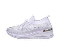 MODSGUE Zapatillas deportivas ligeras y transpirables para mujer, cómodas, con acolchado de aire ortopédico, antideslizantes, para la salud, Blanco, 42