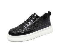 MODSGUE Zapatillas deportivas para mujer con suela gruesa, informales, ligeras, transpirables, monocolor, cómodas, zapatillas básicas, Negro , 44