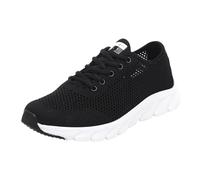 MODSGUE Zapatillas deportivas para mujer, ligeras, transpirables, con plataforma, para el tiempo libre, con acolchado de aire, zapatillas deportivas de malla, para correr, ligeras, básicas, Negro