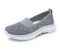 MODSGUE Zapatos de verano para mujer, zapatos ortopédicos de una sola pieza, zapatos ligeros para caminar con malla cómoda, zapatos deportivos para enfermeras, zapatillas de tela de malla, gris, 39 EU