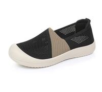 MODSGUE Zapatos ortopédicos de malla ligera y ancha para mujer, zapatos ortopédicos, zapatillas de verano, transpirables, espuma viscoelástica, para enfermeras, zapatillas de verano, Negro , 41 EU