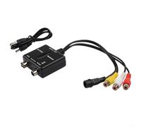 Modulador M03 AV a RF, convertidor de señal NTSC con control de canal CH3, sintonizador VHF para adaptador RCA a coaxial para TV antigua, VCR, reproductor de DVD, negro