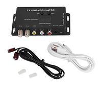 Modulador RF de TV Adaptador Coaxial Modulador UHF TV Link Convertidor AV a RF Extensor IR con Pantalla de Canal, Modulador Micro RF Compatible con PAL/NTSC con Cable
