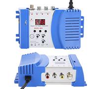 Modulador RF, Modulador M69L para TV Doméstica, Convertidor de Señal AV a RF, Adaptador de Frecuncia Dual VHF y UHF, Conversor con Salidas Ajustables, Compatible con Todos los Sistemas CATV(Plug UE.)