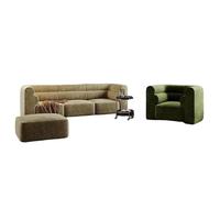Modular Boucle Sectional Sofa - Armless Component Customizable L-Shaped Couch Upholstered Armchair for Living Room(F)
