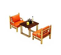 Modular Gold Sofa Set, Orange Upholstery, Frame Lounge, High-Density Foam Cushions, L-Shaped,for Bars, KTVs, and Lounges(B)
