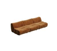 Modular Sectional Sofa, Customizable Teddy Fleece Couch Curved, Space-Saving for Apartment Living(L)