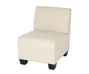 Modular Sillón sin reposabrazos, Parte Central Lyon, Sillas Piel sintética ~ Crema