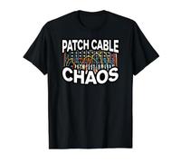 Modular Synth Patch Cable Chaos Eurorack Synthesizer Camiseta gráfica económica, Hombre, Negro, XL