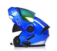 Modulares Cascos Bluetooth Motocicleta Doble Visor para Hombres Y Mujeres Abatible Casco Motocicleta,Cascos Scooter De Cara Completa Sistema Comunicación Integrado Homologado ECE
