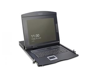 Modularized 43,2cm (17") TFT console with 8 port KVM, US keyboard, black (RAL 9005)