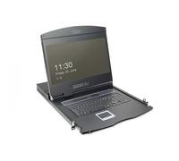 Modularized 48,3cm (19") TFT console with 16 port CAT 5 KVM, US keyboard, black (RAL 9005)