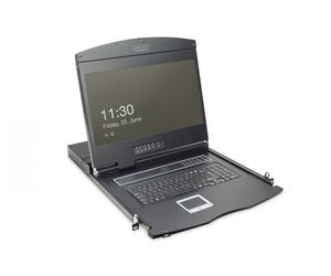 Modularized 48,3cm (19") TFT console with 8 port KVM, US keyboard, black (RAL 9005)