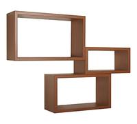 MODULARREDO Triptico - Juego de 3 estantes de pared, librería colgante, estantería pared, cerezo, 45 x 27 x 40 x 22 x 35 x 17 cm - Fabricado en Italia