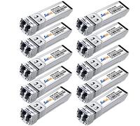 Módulo 10G Gigabit monomodo SFP+ LC, 10G 1310nm SMF, hasta 10 km, DDM, transmisor-receptor de fibra 10GBase-LR, compatible con Cisco, Ubiquiti, Mikrotik, Netgear, Dlink, Linksys y más (10 paquetes)