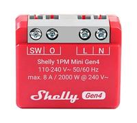 Shelly 1PM Mini Gen4 Interruptor inteligente Rojo